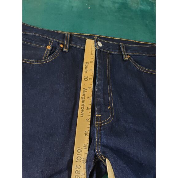 Levis 505 Jeans Size 38x21 Mens Blue Pants Red Tab Denim Relaxed Straight Hemmed - Picture 7 of 14